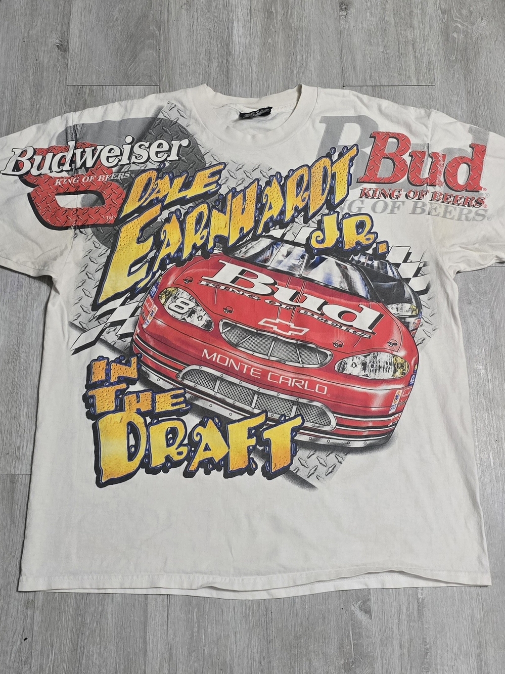 Vintage 2000 Budweiser Dale Earnhardt Jr. NASCAR AOP Racing Tee Size Large